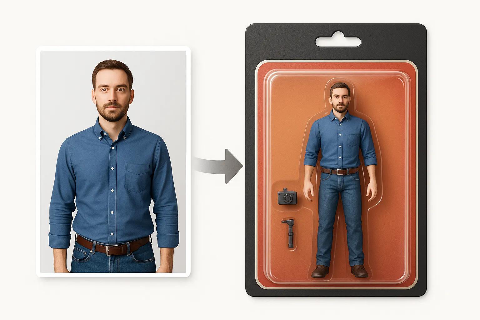 AI-generated action figure with custom packaging