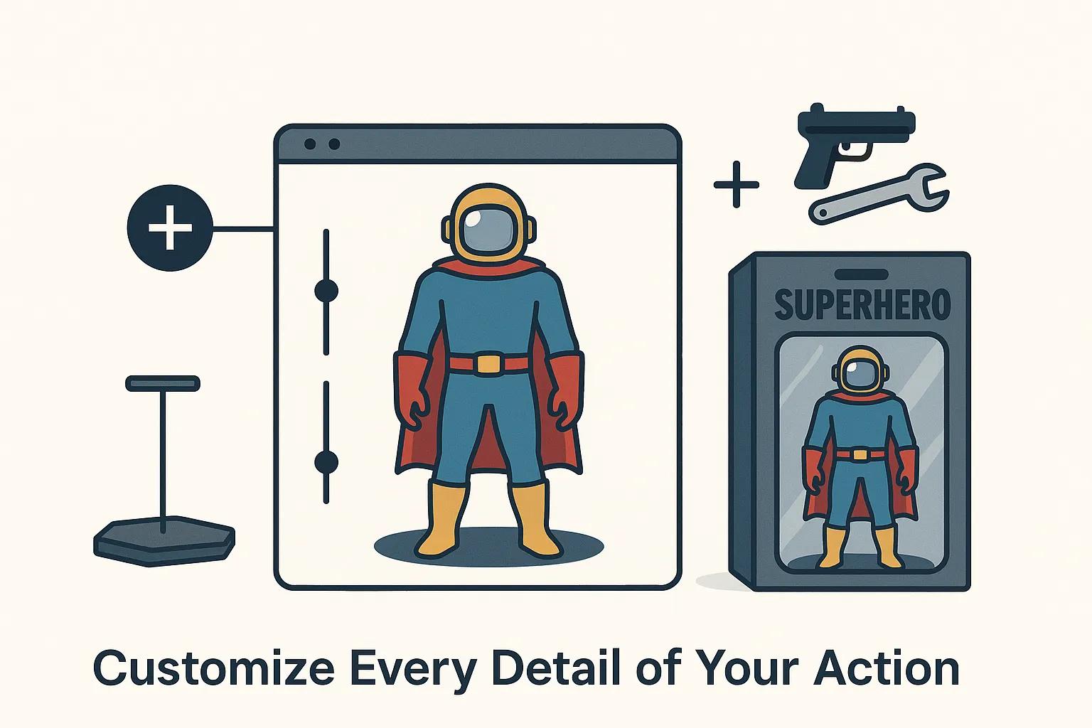Customization options for AI action figures