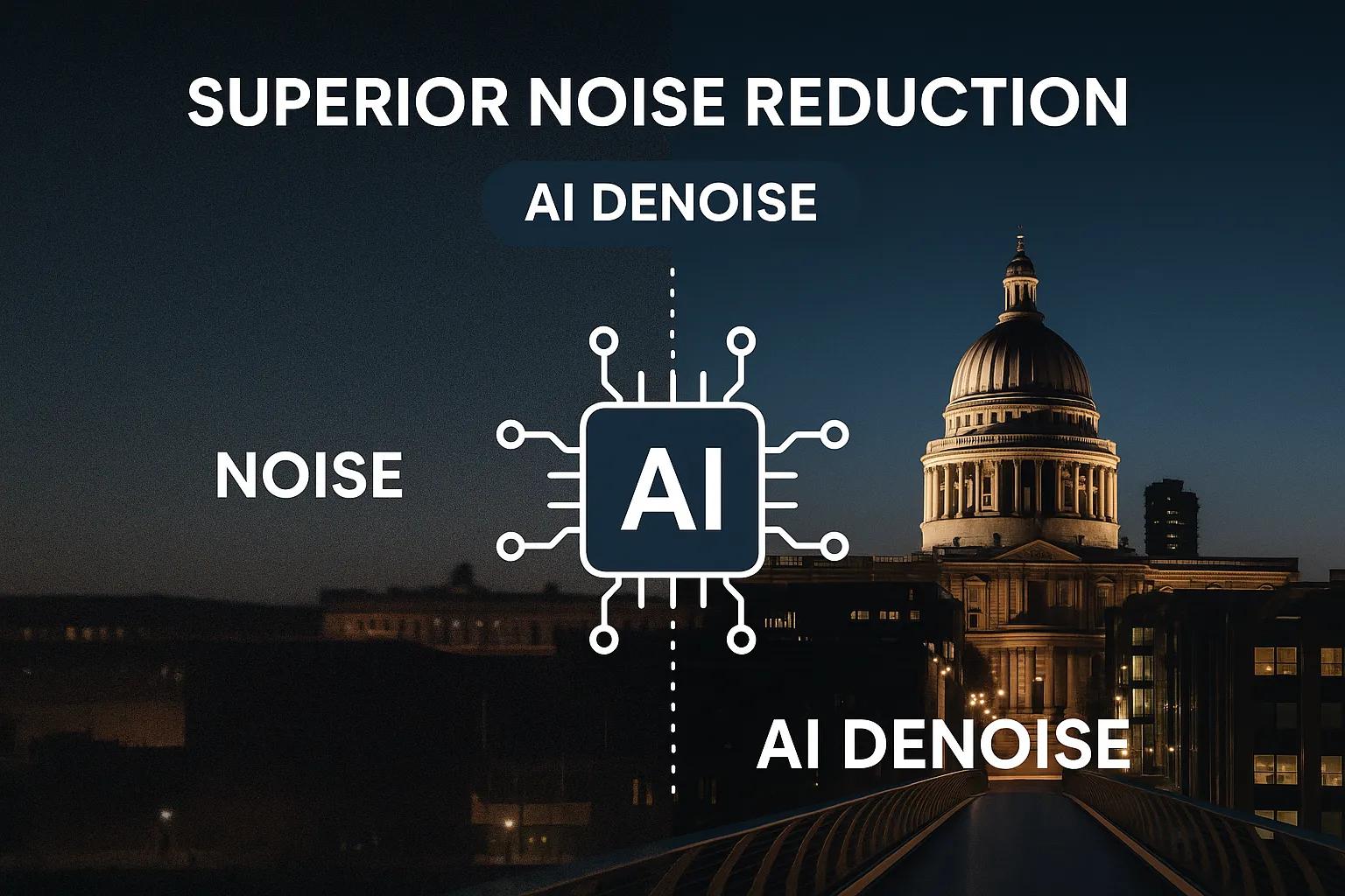AI Denoise AI noise reduction comparison