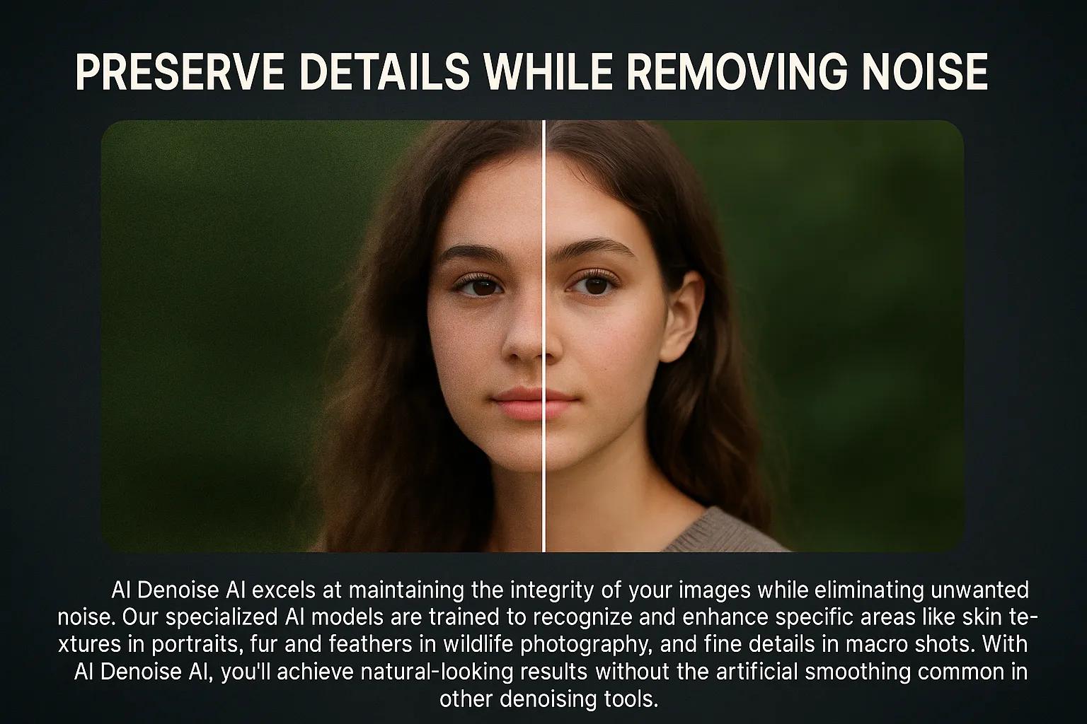 AI Denoise AI detail preservation