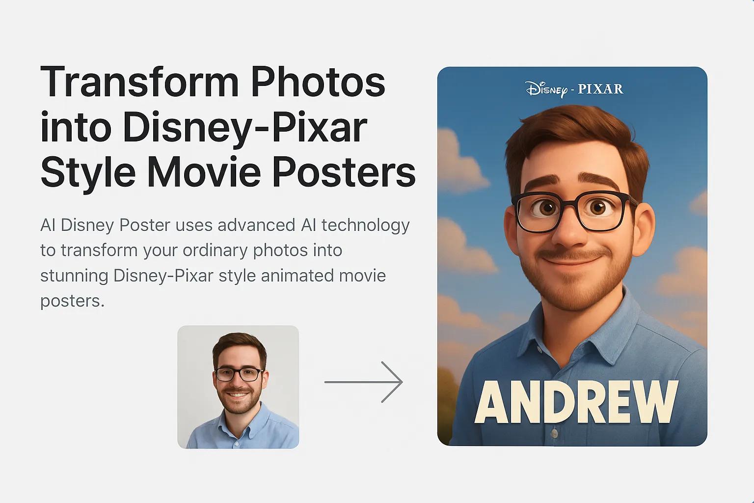 AI Disney Poster transformation example