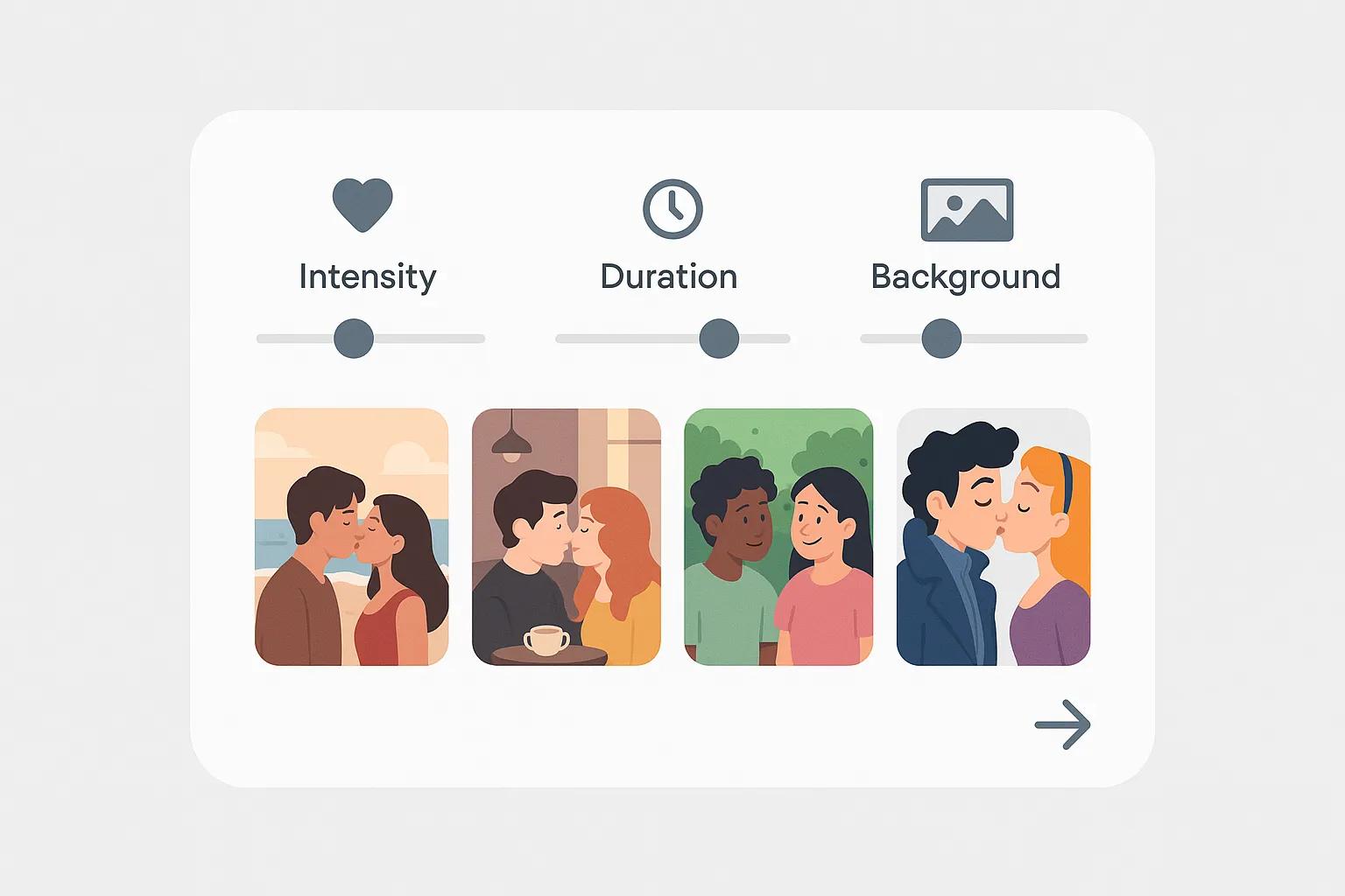 AI French Kiss Video Generator customization options