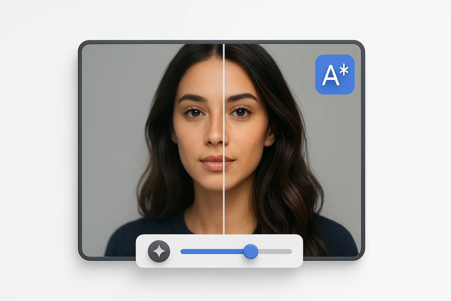 Before and after comparison using AI Image Sharpener