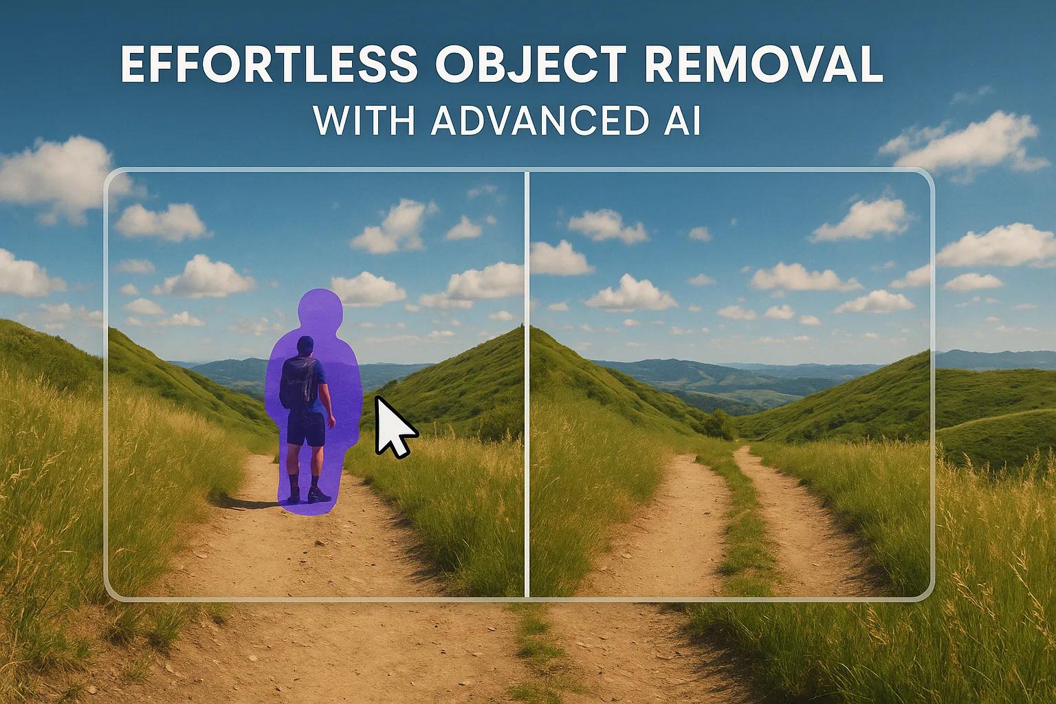 AI Object Remover eliminating unwanted elements