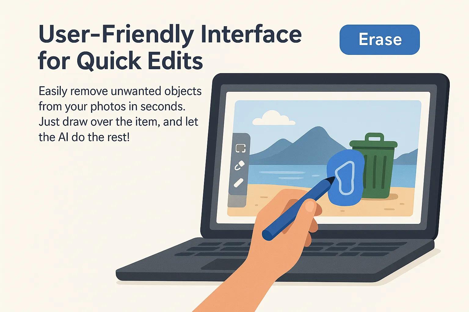 User-friendly interface of AI Object Remover
