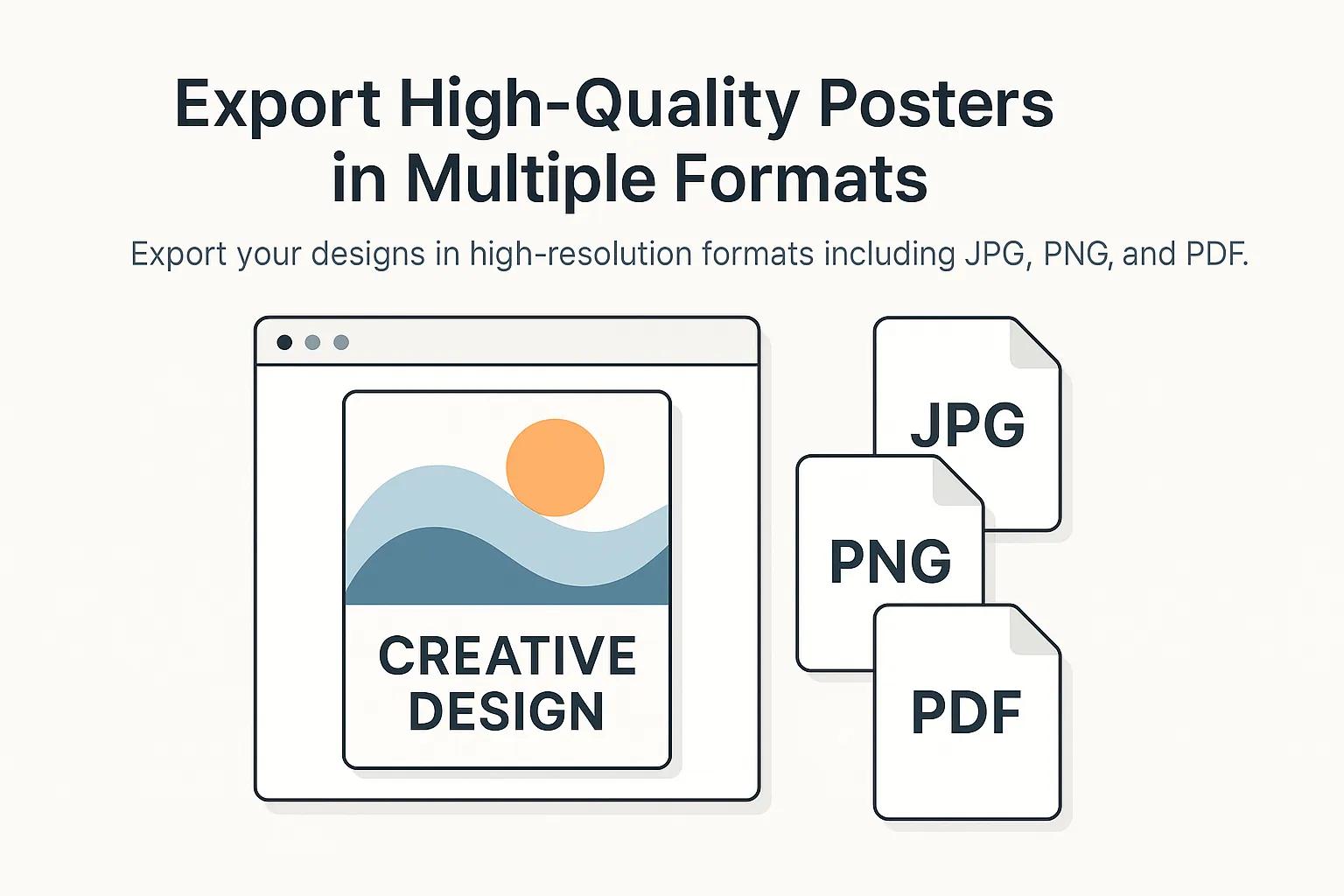 AI Poster Generator download and sharing options